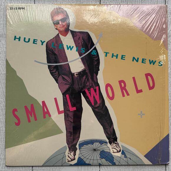 Vintage Huey Lewis & The News Small World Vinyl Record - Picture 1 of 7